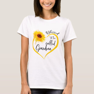 Camiseta Bendita por ser llamada abuela Regalos de girasol