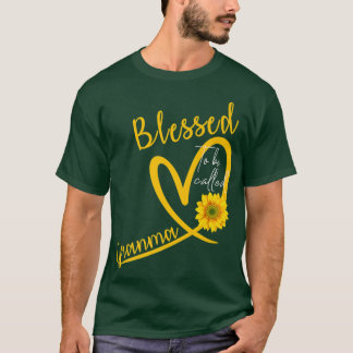 Camiseta Bendita Por Ser Llamada Granma Heart Sunflower Mot
