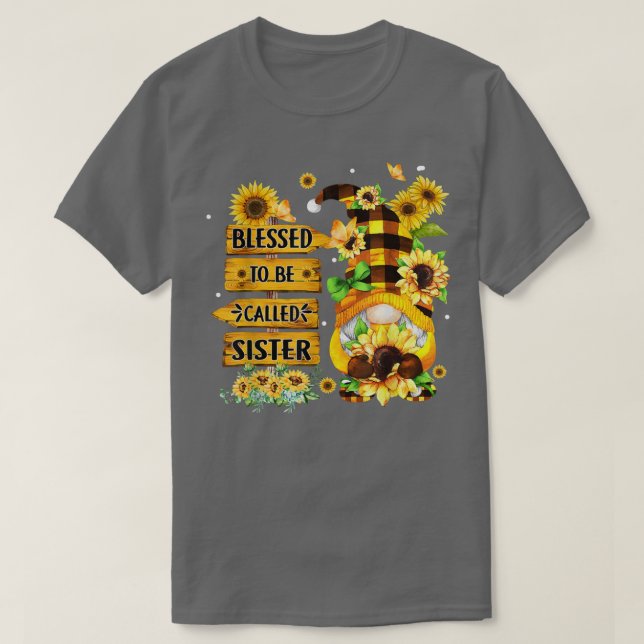 Camiseta Bendita Por Ser Llamada Hermana Caída Gnome Sunflo (Diseño del anverso)
