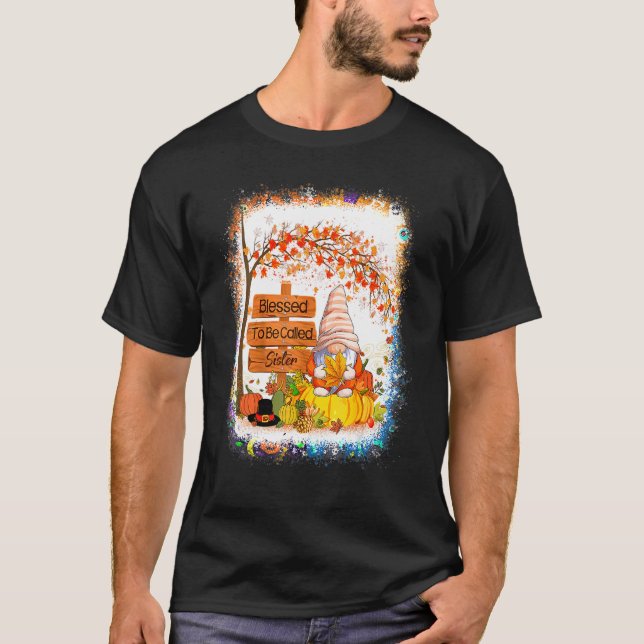 Camiseta Bendita Por Ser Llamada Hermana Gnome Cae En Otoño (Anverso)