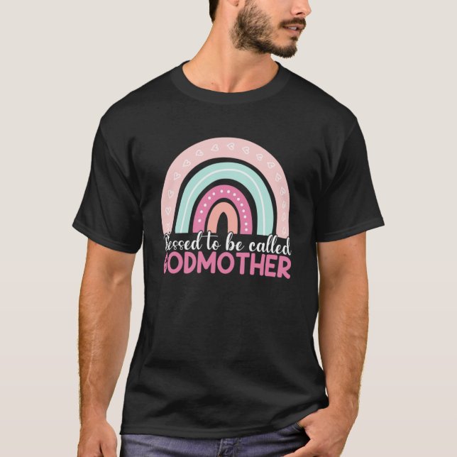 Camiseta Bendita Por Ser Llamada Madrina Arcoiris Bendita M (Anverso)
