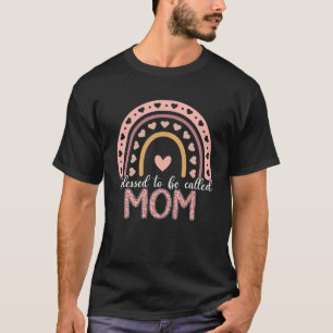 Camiseta Bendita Por Ser Llamada Mamá Leopard Rainbow Cute
