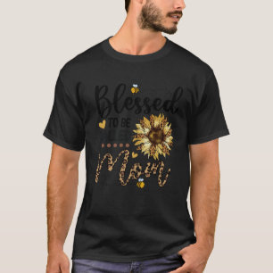 Camiseta Bendita Por Ser Llamada Mamá Leopard Sunflower Bee