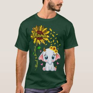 Camiseta Bendita Por Ser Llamada Mama Sunflower Elephant