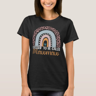 Camiseta Bendita Por Ser Llamada Mawmaw Rainbow Leopard Cut