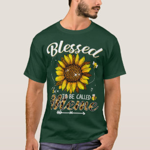 Camiseta Bendita Por Ser Llamada Meme Funny Leopard Sunflow