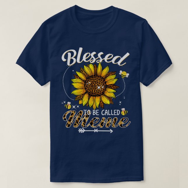 Camiseta Bendita Por Ser Llamada Meme Funny Leopard Sunflow (Diseño del anverso)