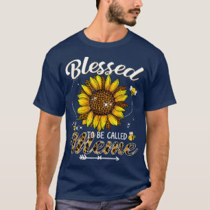 Camiseta Bendita Por Ser Llamada Meme Funny Leopard Sunflow