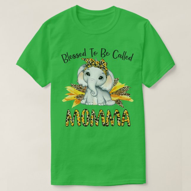 Camiseta Bendita Por Ser Llamada Momma Sunflower Elephant M (Diseño del anverso)