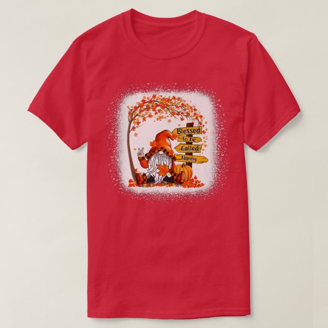 Camiseta Bendita Por Ser Llamada Nanny Gnome Caída Otoño Gr (Diseño del anverso)