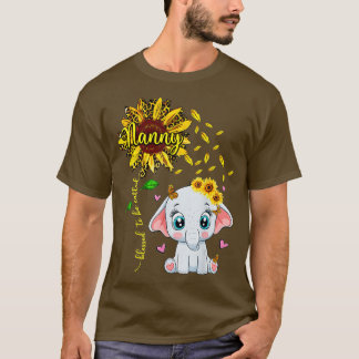 Camiseta Bendita Por Ser Llamada Nanny Sunflower Elephant