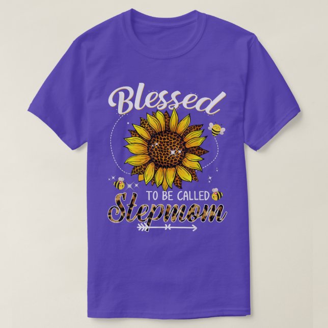 Camiseta Bendita Por Ser Llamada Stepmom Funny Leopard Sunf (Diseño del anverso)