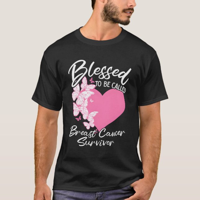 Camiseta Bendita Por Ser Llamada Superviviente De Cáncer De (Anverso)