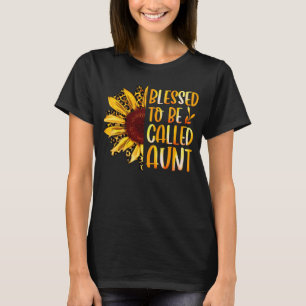 Camiseta Bendita Por Ser Llamada Tía Cute Sunflower Mothers
