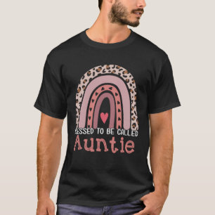Camiseta Bendita Por Ser Llamada Tía Leopardo Arcoiris Madr