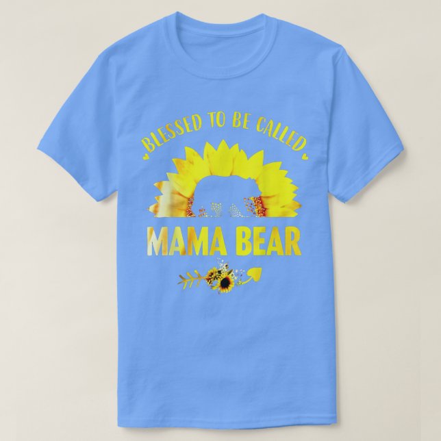 Camiseta Bendita Que La Llamen Mama Bear Sunflower Funny Mo (Diseño del anverso)
