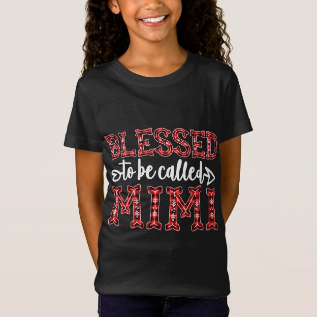 Camiseta Bendita Que Se Llame Mimi Red Plaid Navidades Deco (Anverso)