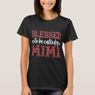 Camiseta Bendita Que Se Llame Mimi Red Plaid Navidades Deco