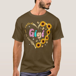 Camiseta Bendita sea llamada Gigi Sunflower Heart por mamá 
