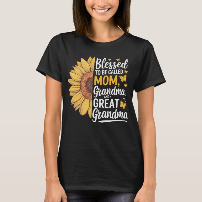 Camiseta Bendita sea llamada mamá, abuela, abuela (Anverso)