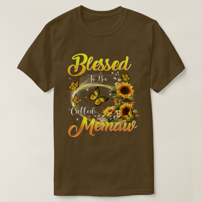 Camiseta Bendita sea llamada Memaw Sunflower Avers Grand (Diseño del anverso)
