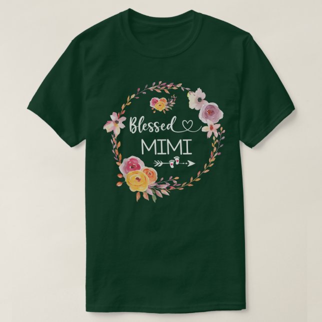 Camiseta Bendita sea llamada Mimi Women Flower Decor Grand (Diseño del anverso)