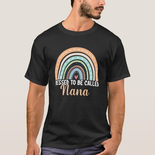 Camiseta Bendita sea llamada Nana Rainbow Mother's Day Nan (Anverso)