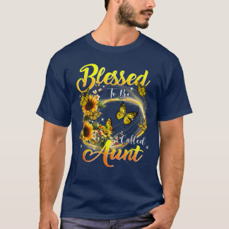 Camiseta Bendita sea llamada tía Sunflower Aovers Graciosa