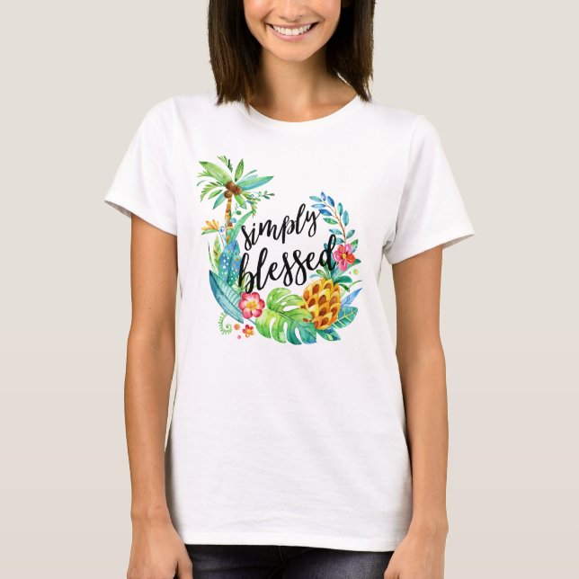 Camiseta Bendita vegetación tropical cristiana religiosa (Anverso)