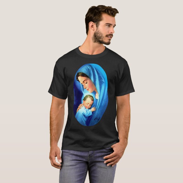 Camiseta Bendita Virgen María con el Niño Jesús (Anverso completo)