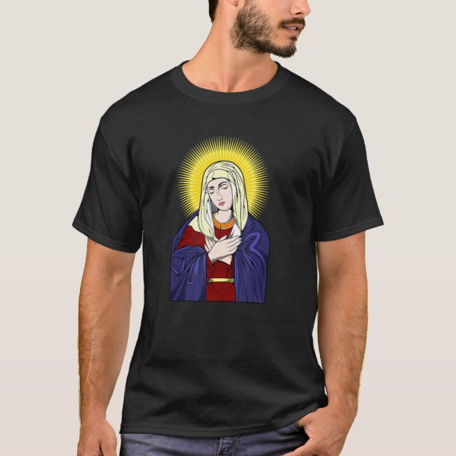 Camiseta Bendita Virgen María Madre De Jesús Retrato 2 (Anverso)