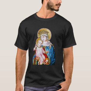Camiseta Bendita Virgen María sujetando al niño Jesús