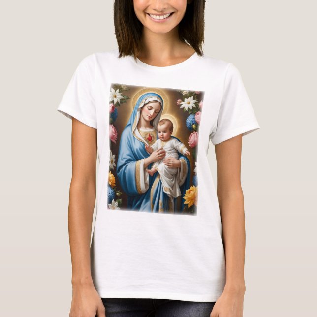 Camiseta Bendita Virgen María y el Niño Jesús (Anverso)