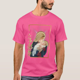 Camiseta Bendita Virgen Santa María con Niño Jesús Rosario 