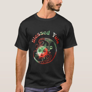 Camiseta Bendita Yule Tie Dye Moon Sun Solsticio de inviern