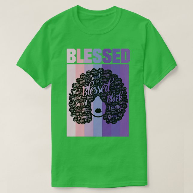 Camiseta Benditas palabras en la religión afrocristiana (Diseño del anverso)
