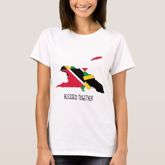 Camiseta Bendito | BANDERA DE TRINIDAD | BANDERA DE JAMAICA (Anverso)