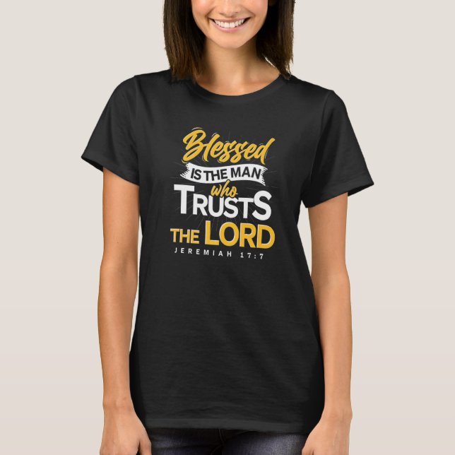Camiseta Bendito Es El Hombre La Biblia Verse La Oración De (Anverso)