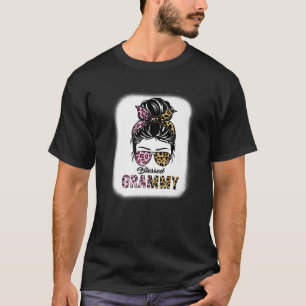 Camiseta Bendito leopardo Grammy Messy Bun Grammy Mothers D