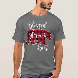 Camiseta Bendito oso oso de glamour rojo cheque de búfalo g