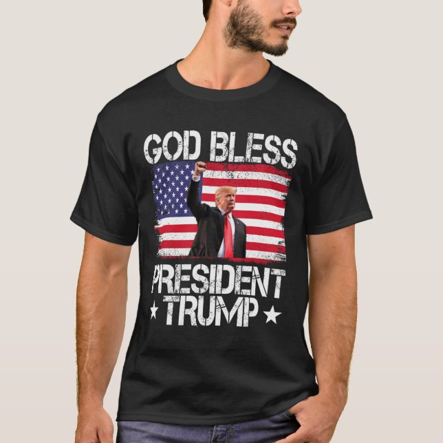 Camiseta Bendito presidente Trump 2024 apoya la elección de (Anverso)