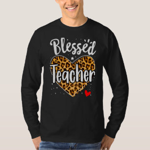 Camiseta Bendito profesor Leopard Heart Kindergarten Presch