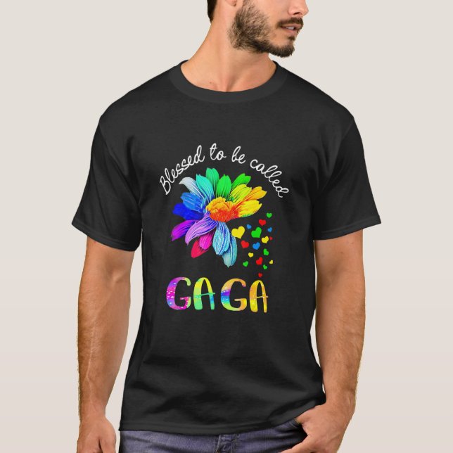 Camiseta Bendito ser llamado "Gaga Cute Flowers" el Día de  (Anverso)