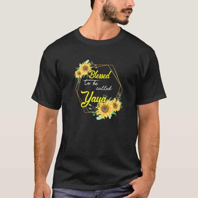 Camiseta Bendito ser llamado Yaya Sunflower Yaya Madres d (Anverso)