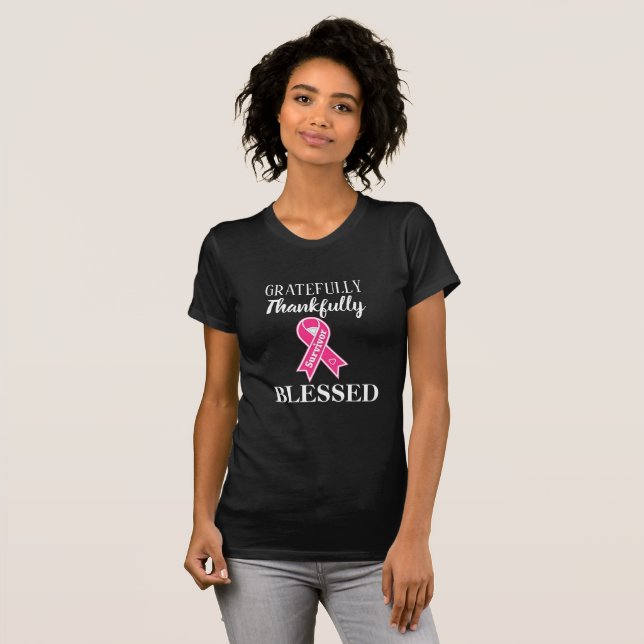 Camiseta Bendito sobreviviente de cáncer de mama (Anverso completo)