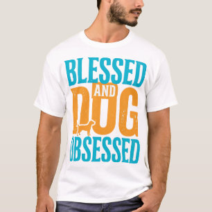 Camiseta Bendito y obsesionado con perros Diseño vintage de