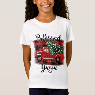 Camiseta Bendito Yaya Red Truck Vintage Christmas Tree