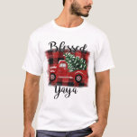Camiseta Bendito Yaya Red Truck Vintage Christmas Tree<br><div class="desc">Bendito Yaya Red Truck Vintage Christmas Tree</div>