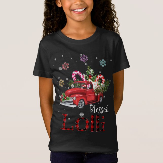 Camiseta Benditos Navidades De Lolli, regalo de Camión Rojo (Anverso)