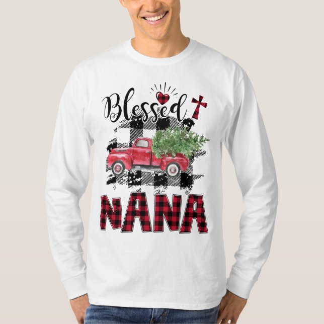 Camiseta Benditos Navidades de Nana Red-plaid (Anverso)